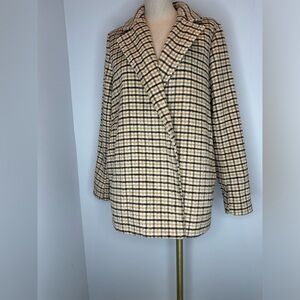 Joie outer wear coat brown plaid